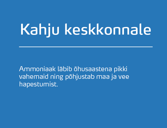 Damage to the environment. Ammonia travels long distances as air pollution, and contributes to acidification of land and water.